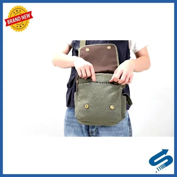 Canvas Messenger Bag Vintage Multi-Function Adjustable Strap Work Travel